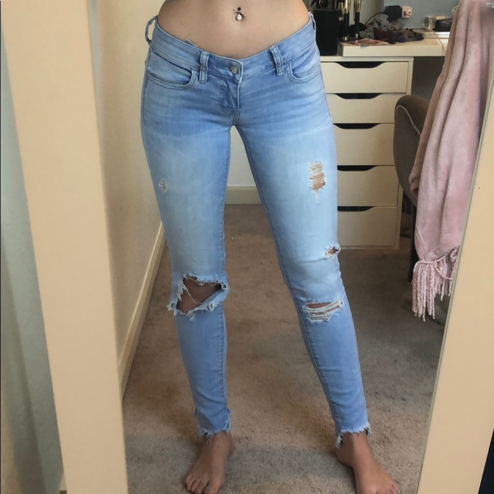American eagle light wash jegging